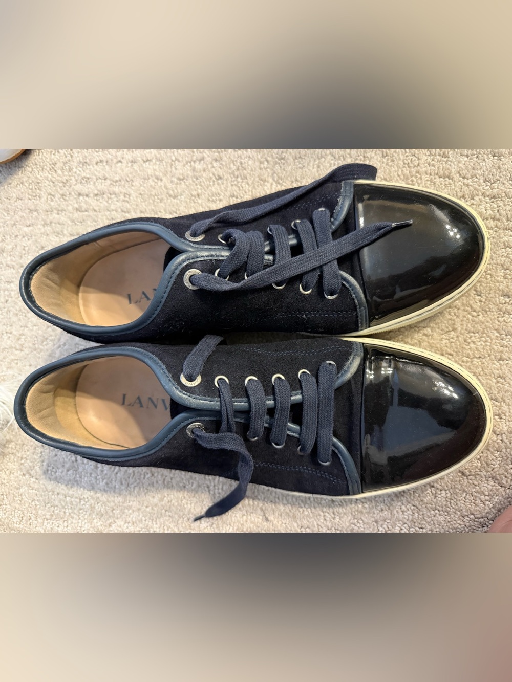 Nina Black Suede & Patent Toe Men's Sneakers